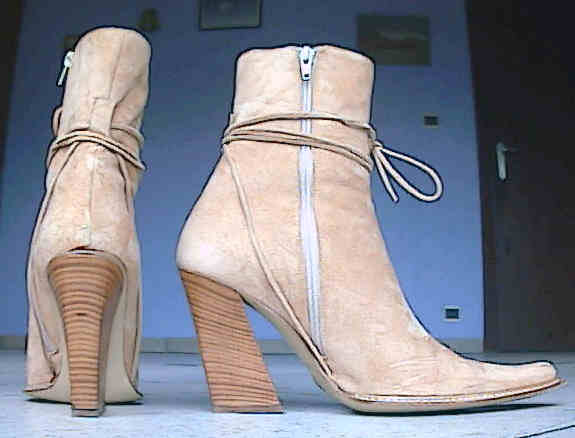 Leather heel boots